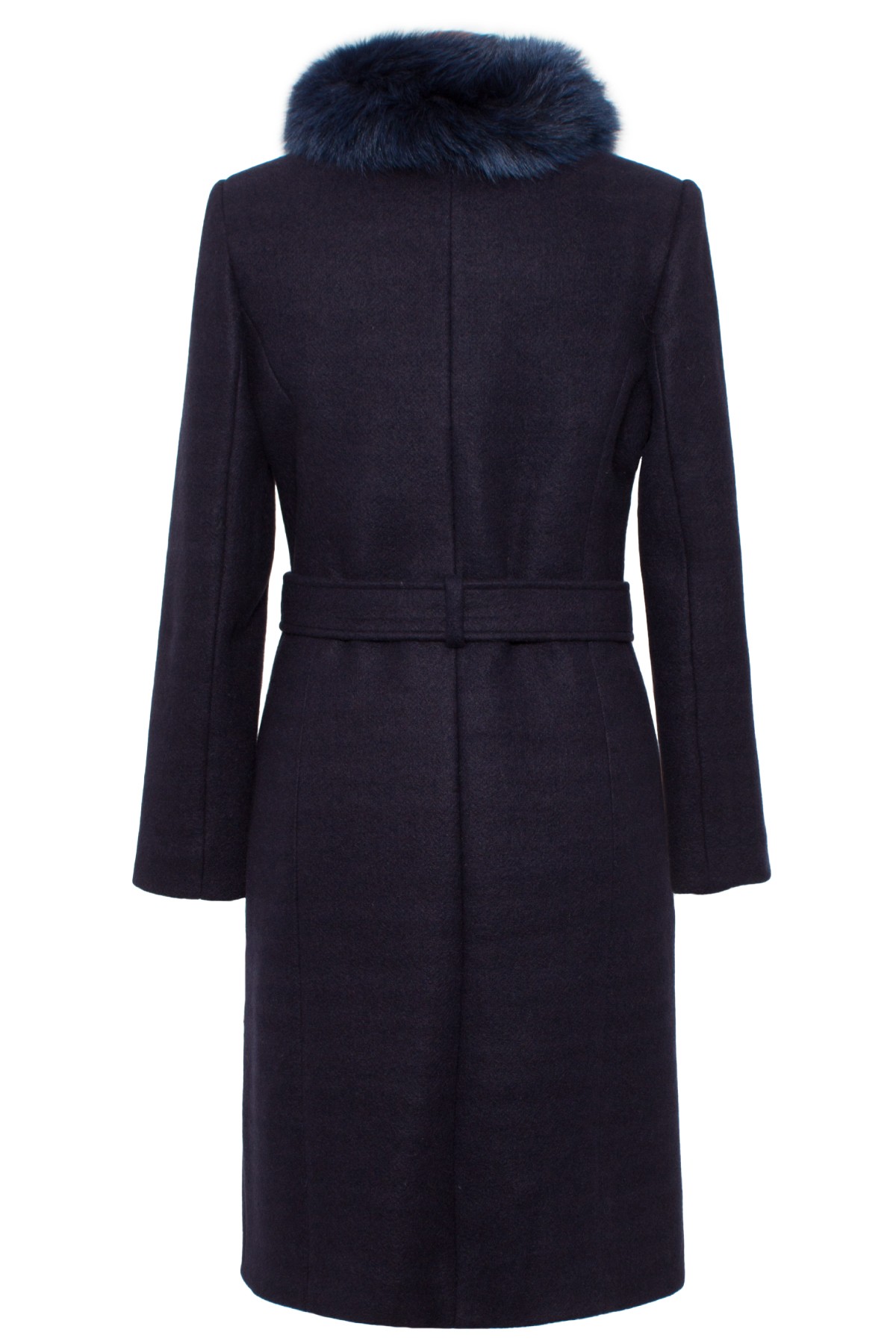 Long Winter Coat fabric with wool 7254 navy - Viada