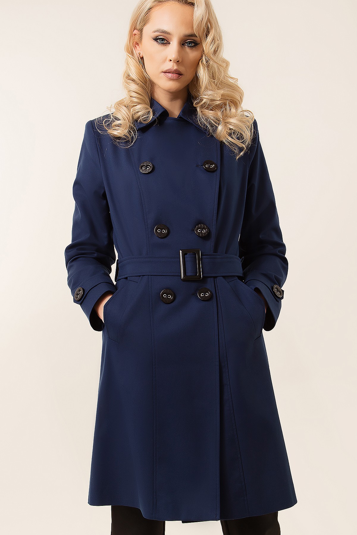 Casual-office trench coat 7268 navy - Viada