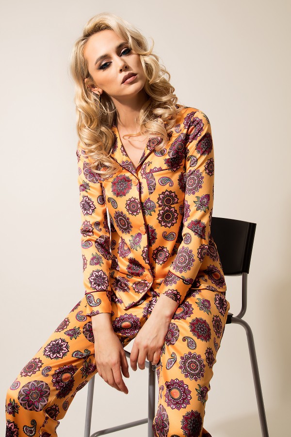 Pijama dama 2321 galben-mustar