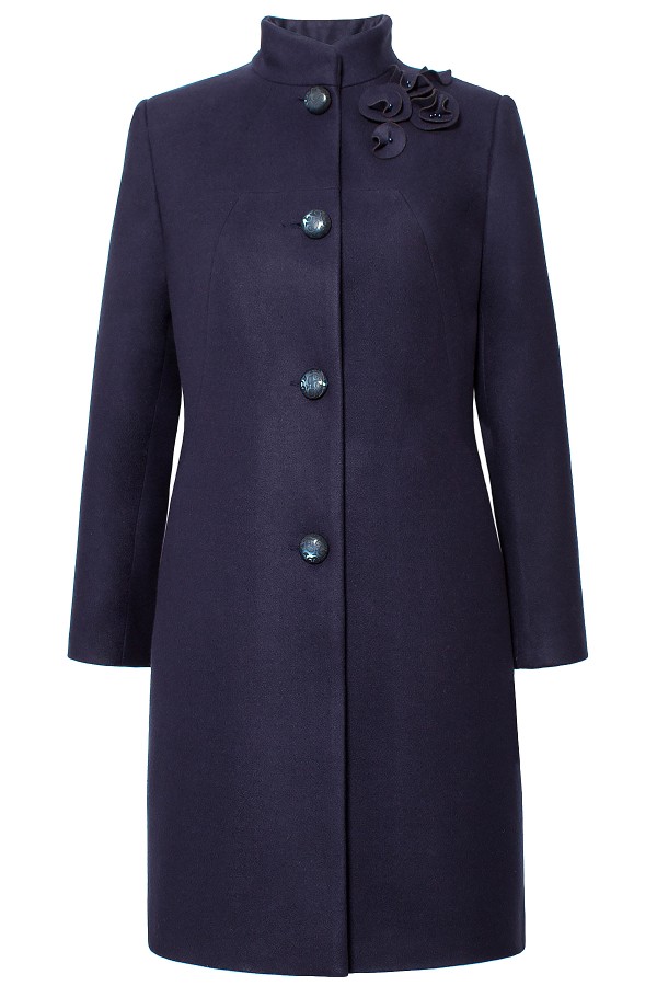 Palton cu lana 7302 bleumarin