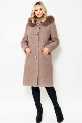 Coat with wool 7301 beige