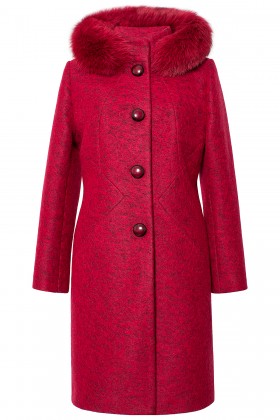 Palton cu lana 7301 rosu