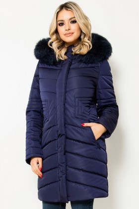 ジャケット・アウター Nicole fur belt jacket NAVY The London Cashmere & Fox Fur Belted Coat - Navy – Luxy London