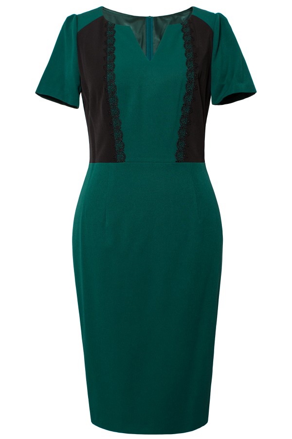 Costum office-elegant cu rochie 9401 verde