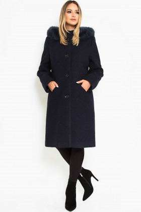 Coat with wool 7301 navy