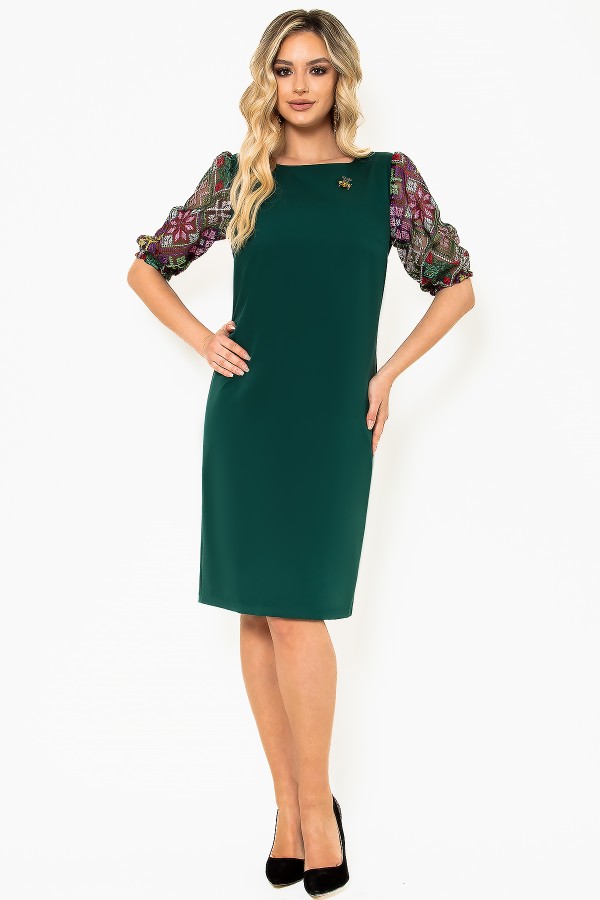 Rochie casual R 585 verde inchis