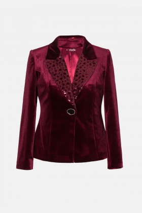 Elegant velvet jacket S 252 bordo