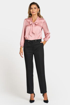 Office blouse made of satin fabric B 191 pink
