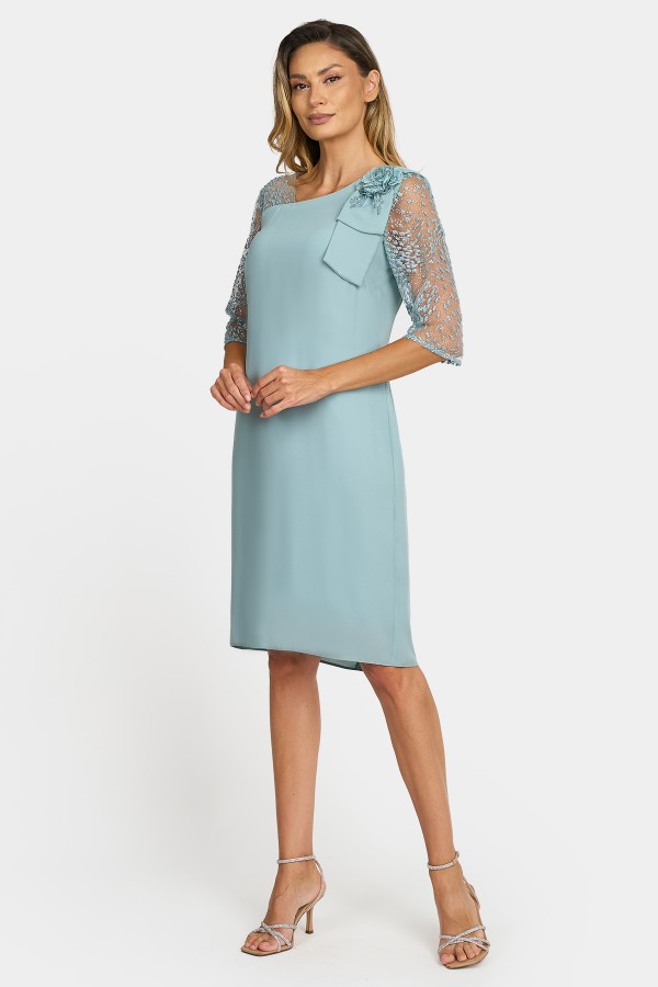 Elegant veil dress R 046 turquoise