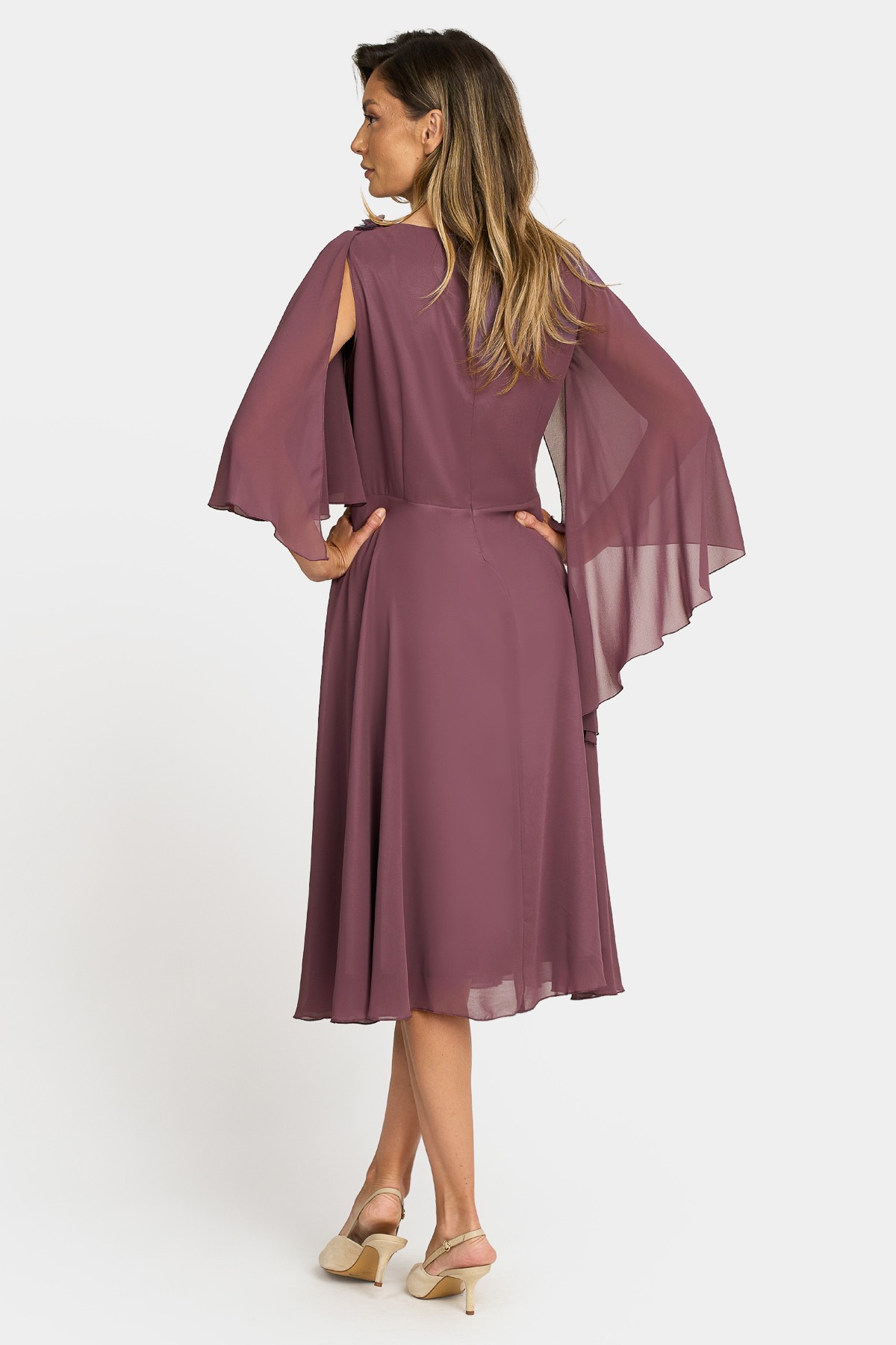 Elegant veil dress R 997 mauve - Viada