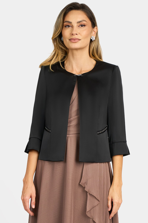 Sacou elegant S 278 negru satinat