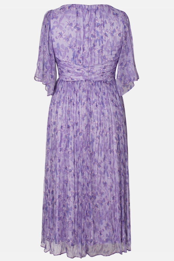 Elegant natural silk dress R 057 purple