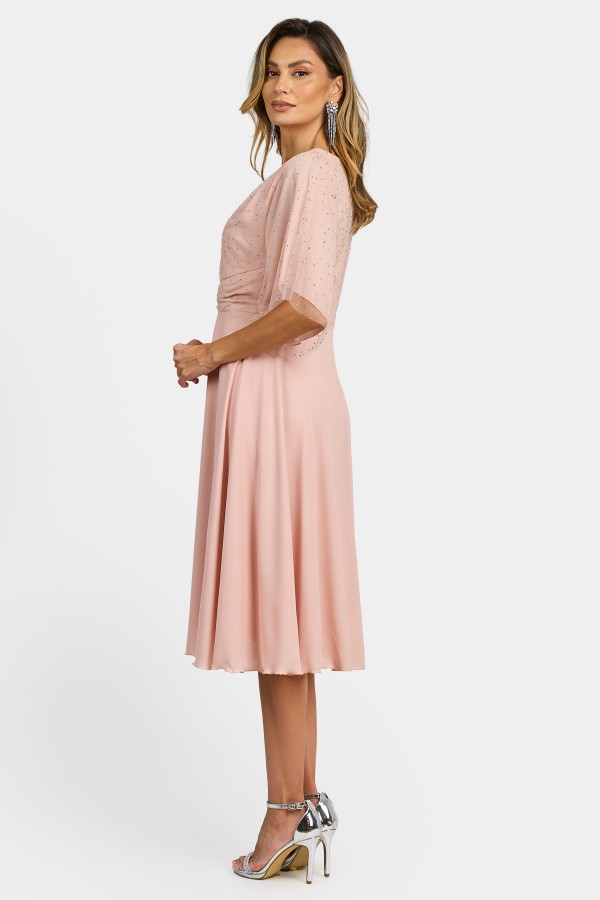 Elegant veil dress R 025 fraise