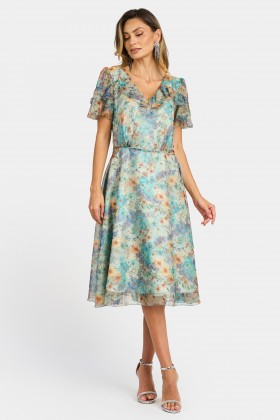 Rochie eleganta din voal R 094 verde