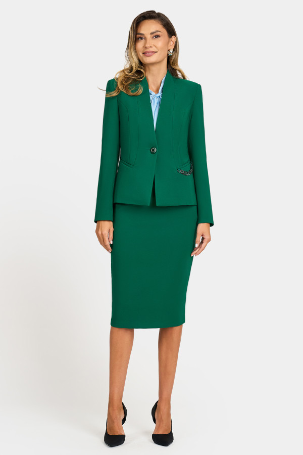 Outfit with jacket and skirt 1517 green