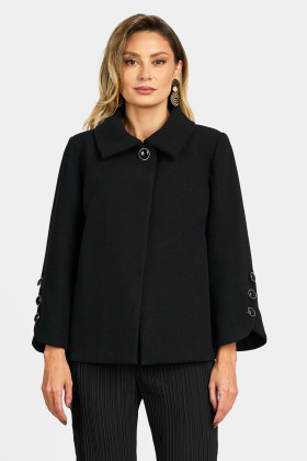 Elegant fabric cape S 286 black