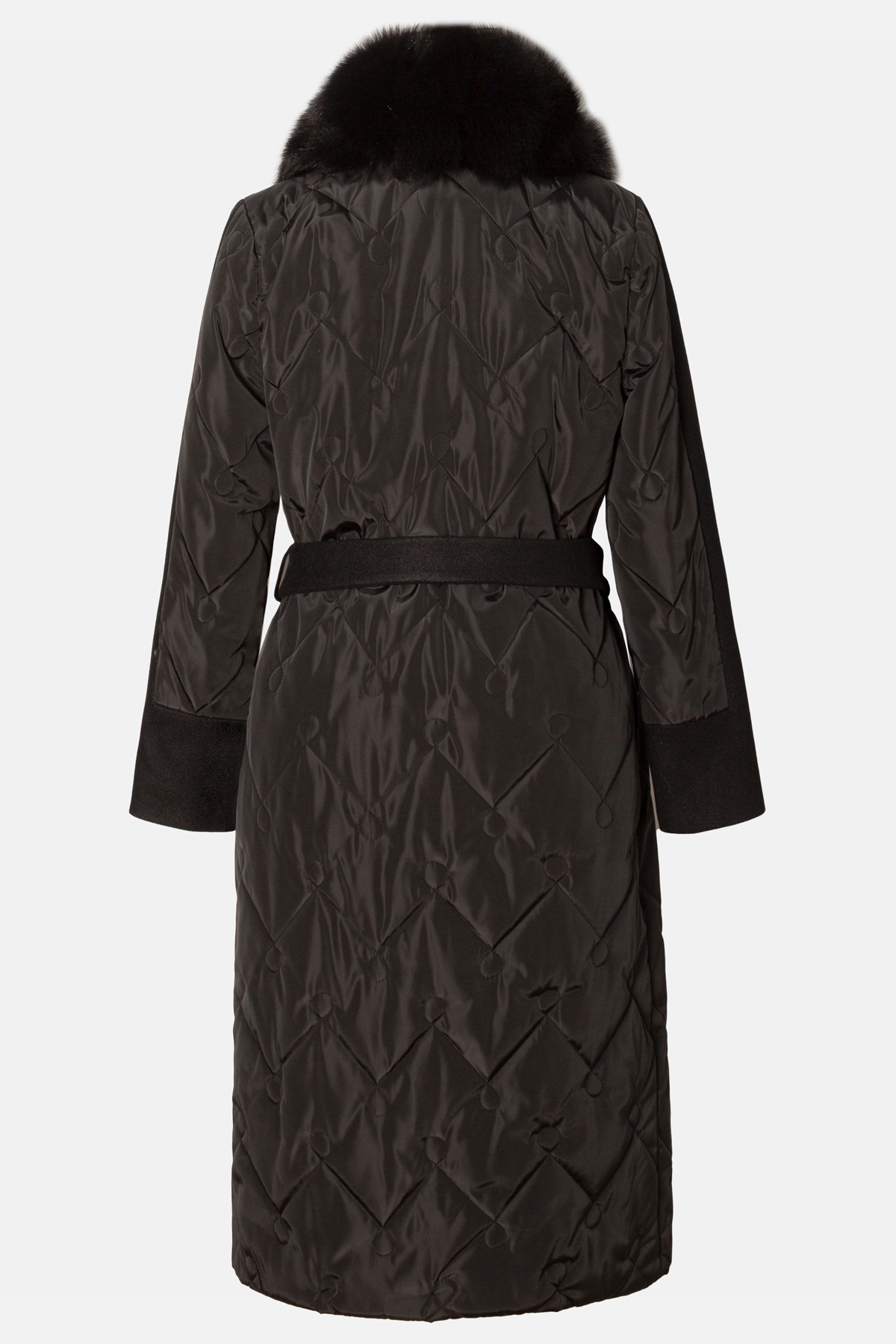 Elegant jacket with natural fur 7385 black - Viada