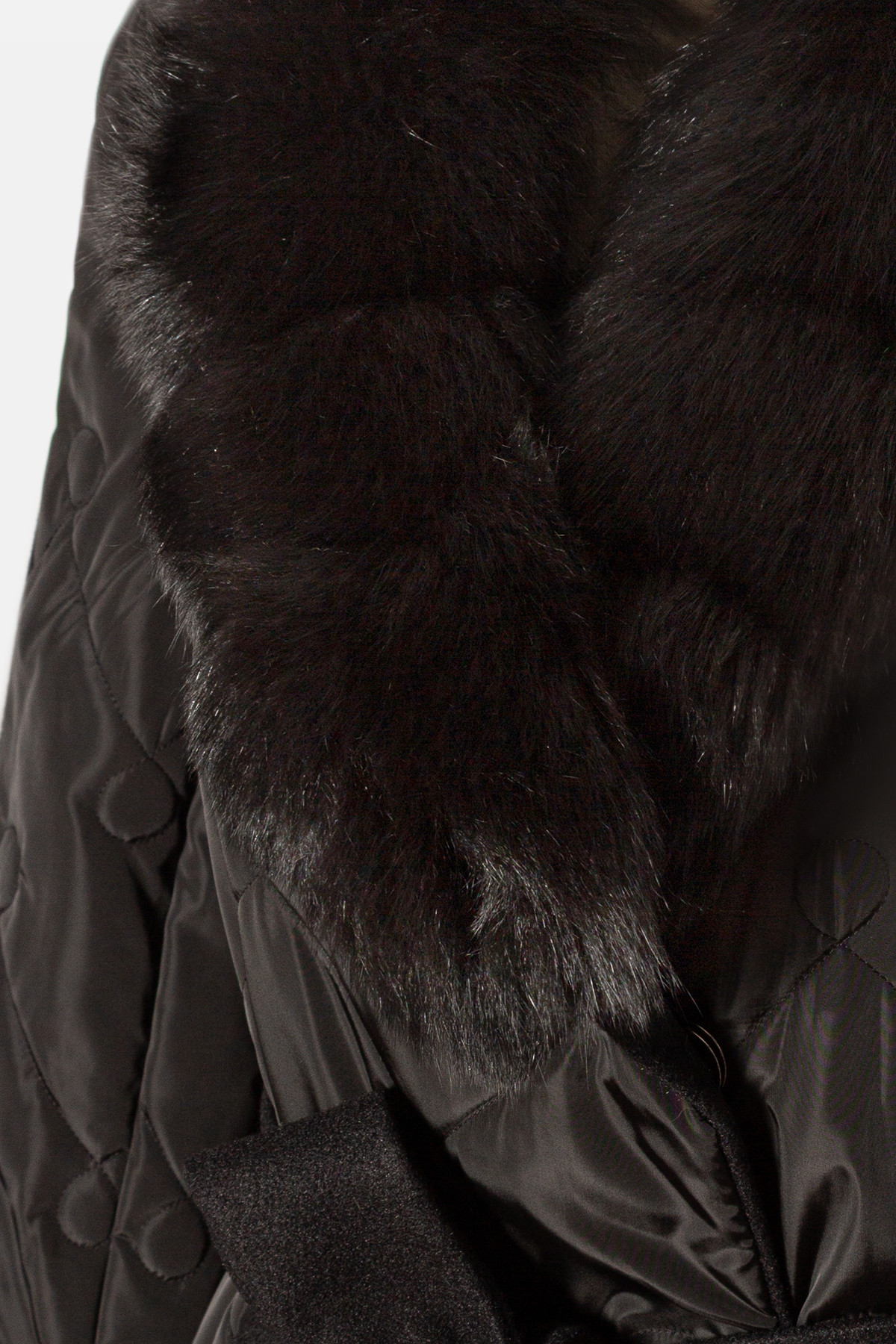 Elegant jacket with natural fur 7385 black - Viada