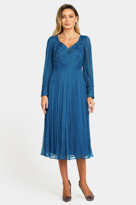 Silk dress R 138 turquoise