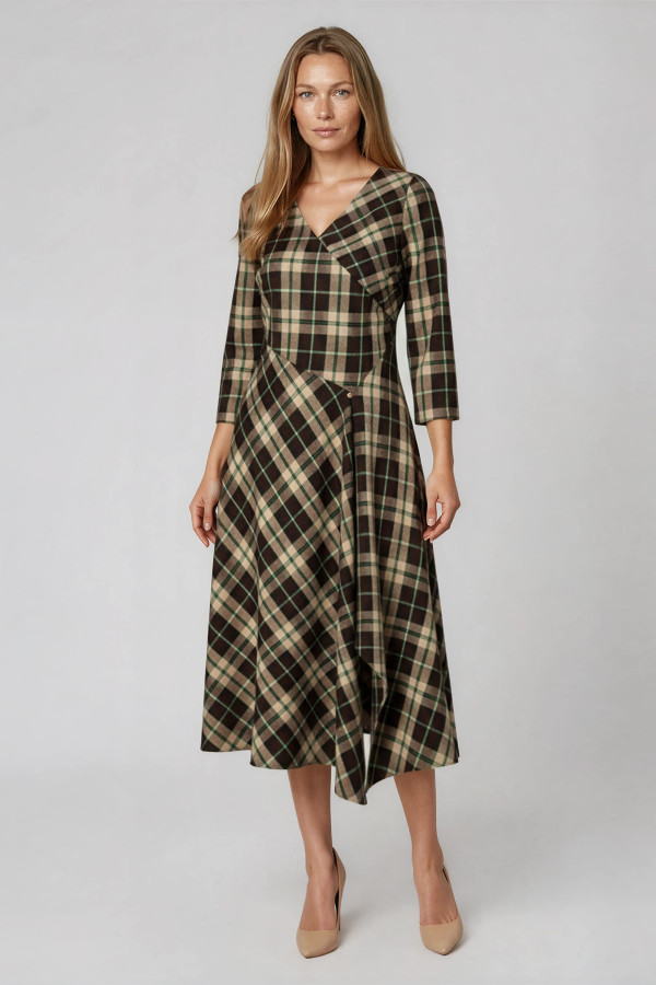 Day dress made of checked fabric R 146 mint