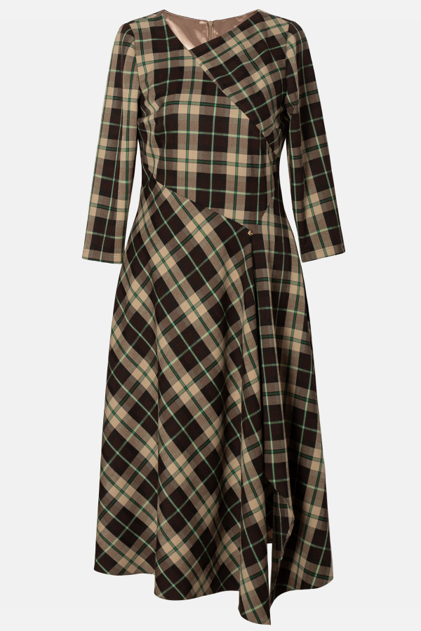 Day dress made of checked fabric R 146 mint