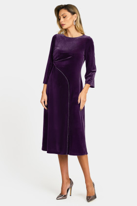 Elegant velvet dress R 128 purple