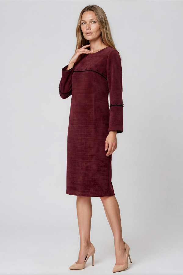 Day dress made of angora yarn R 144 burgundy
