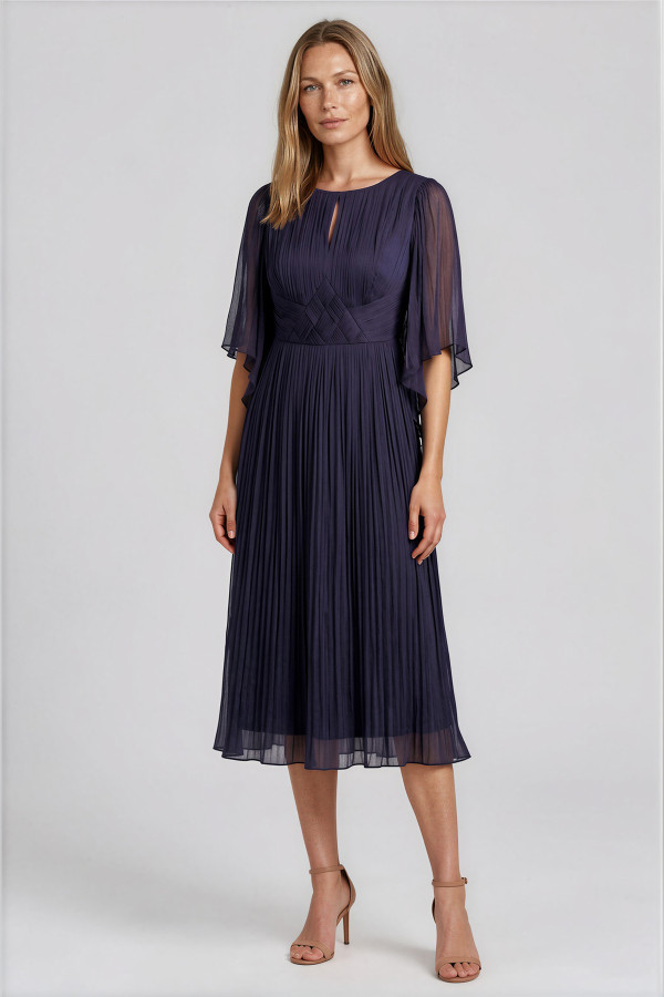 Natural silk dress R 167 navy