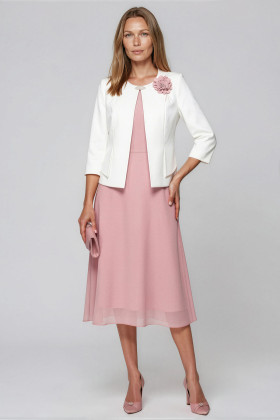 Outfit with jacket and dress 9478 pink