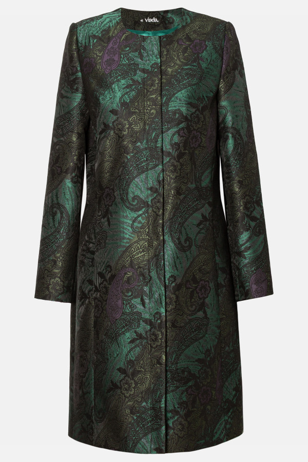 Brocade overcoat model 7408 royal green