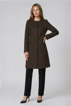 Brocade coat 7408 chocolate brown
