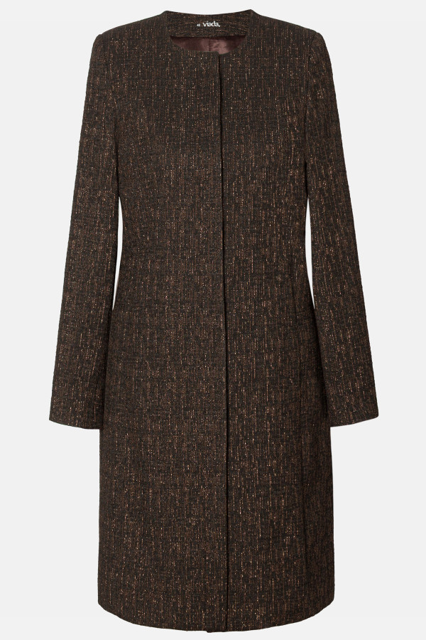 Brocade coat 7408 chocolate brown