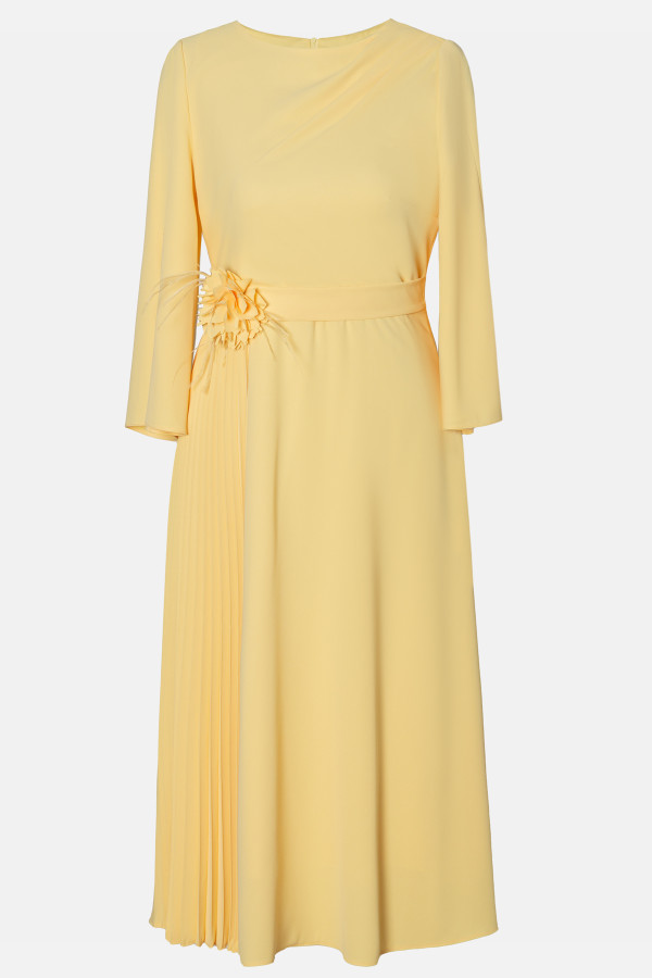 Pleated veil dress R 174 soleil yellow
