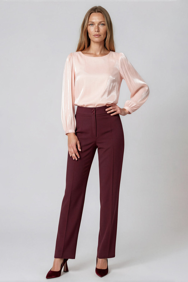 Office trousers P 198 burgundy