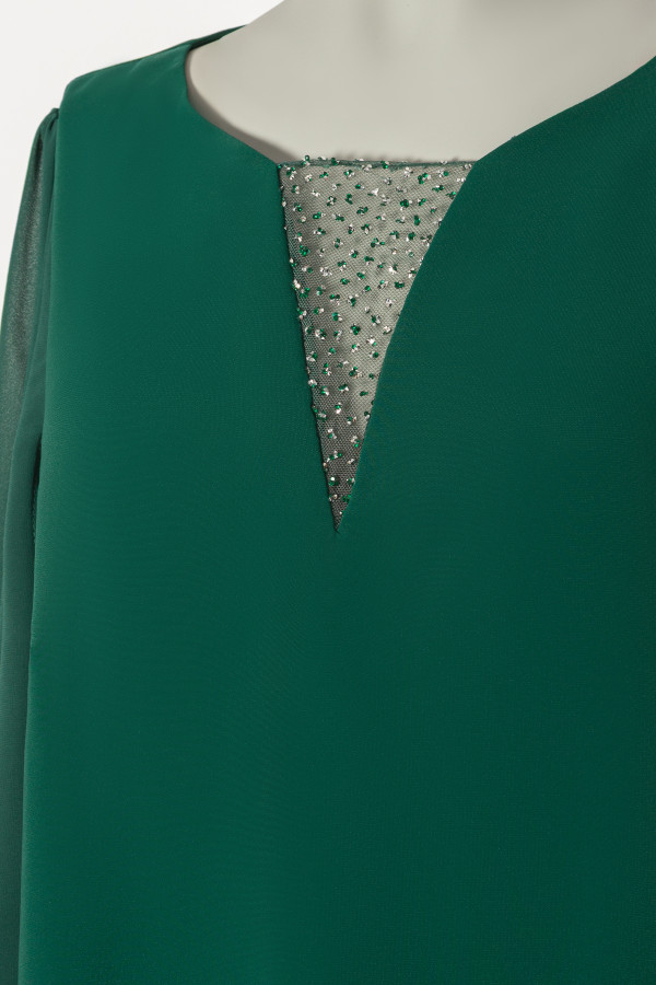 Elegant set with blouse and trousers 2348 green