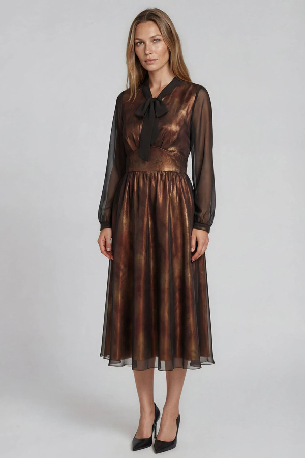 Rochie eleganta din voal R 043 negru marmorat