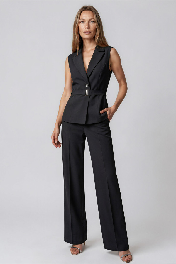 Office suit with vest and trousers 2346 black
