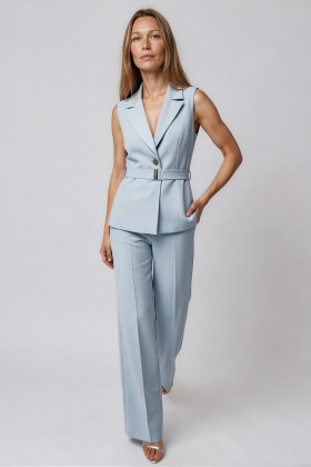 Office suit with vest and trousers 2346 blue