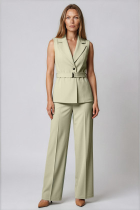 Office suit with vest and trousers 2346 khaki