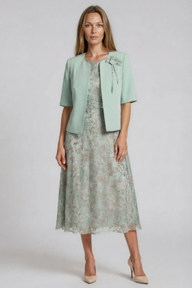 Mint green jacket and dress set 9480