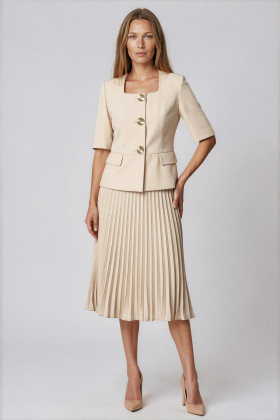 Suit with jacket and skirt 1519 beige