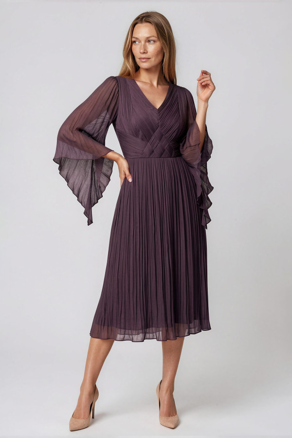 Rochie din matase naturala R 237 mov