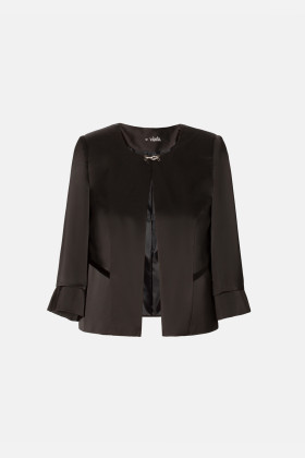Elegant satin fabric jacket S 278 black