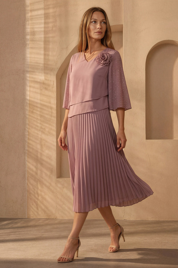Elegant veil dress R 217 powder pink