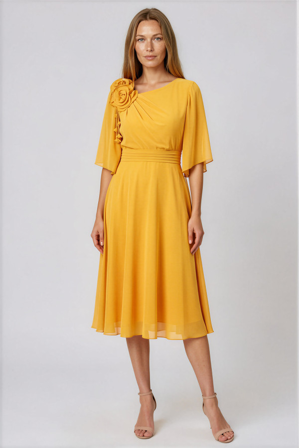 Elegant veil dress R 211 yellow