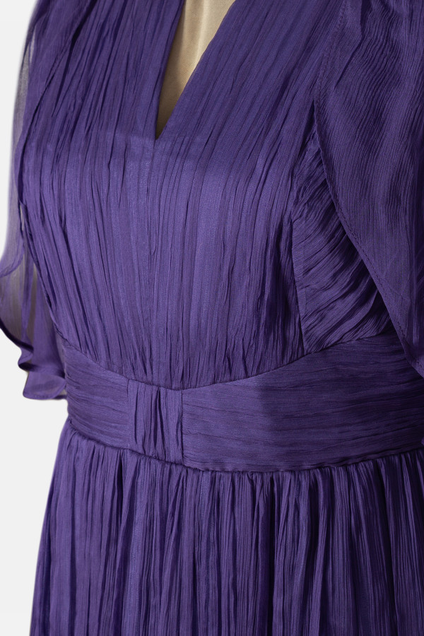 Natural silk dress R 263 indigo-purple