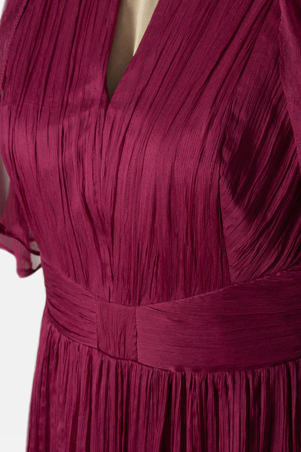 Natural silk dress R 263 burgundy