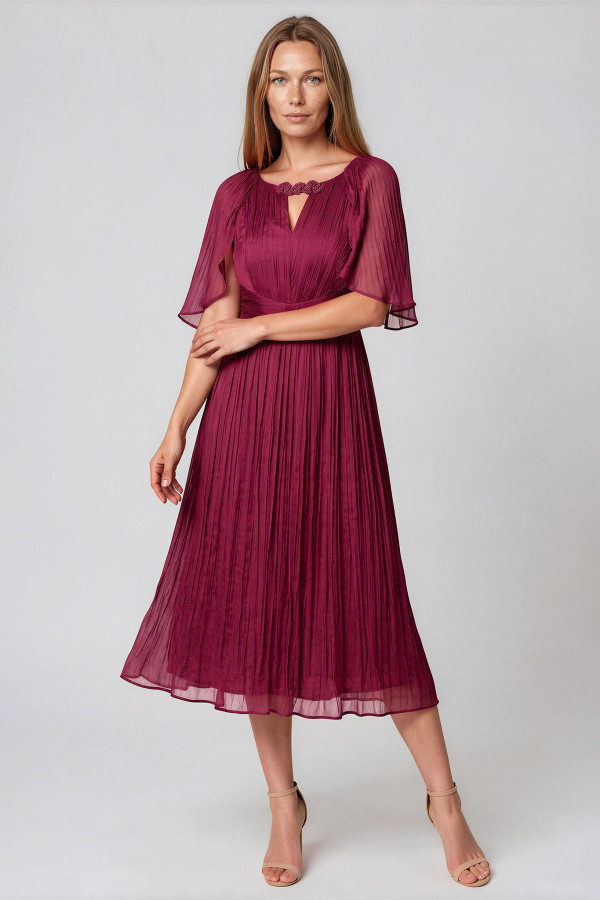 Rochie din matase naturala R 263 bordo