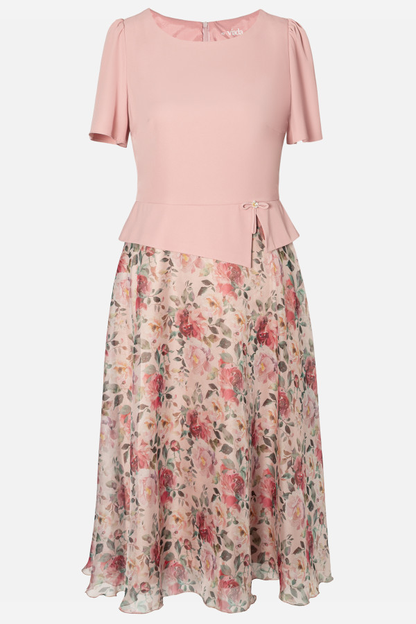 Casual dress with veil R 260 pink