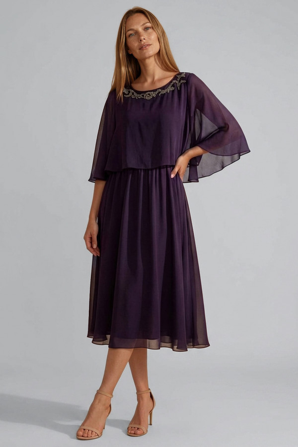 Rochie eleganta din voal R 265 mov